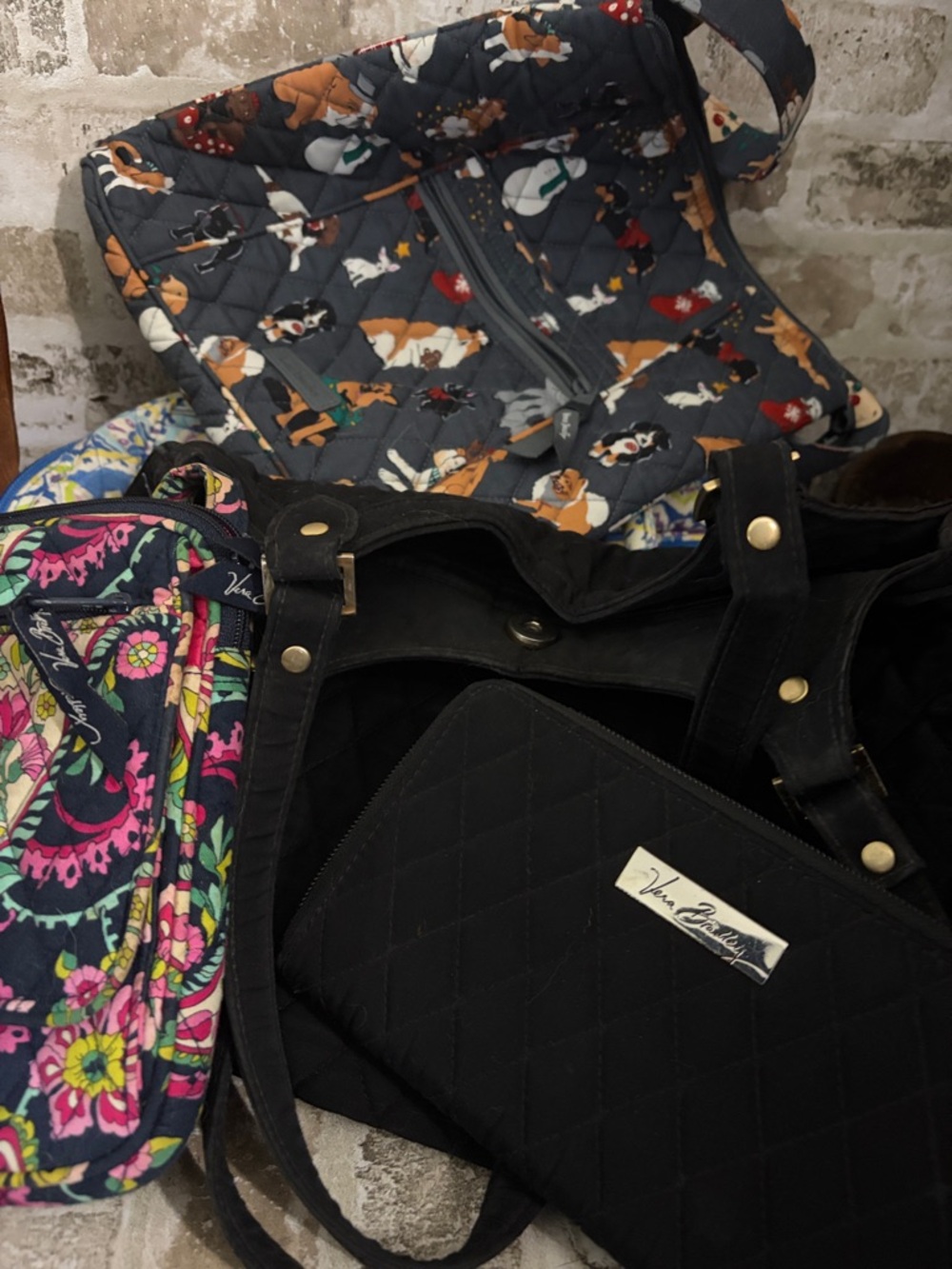 Vera Bradley 5 Bundle Shoulder Matching WalletCrossbody Tote Laptop